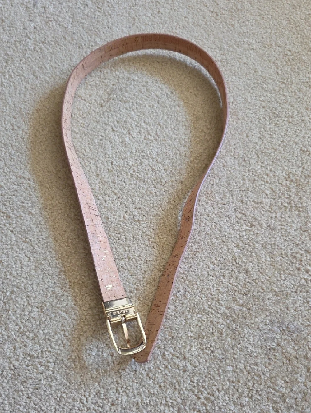 J.Crew Tan Leather Belt Gold Buckle 1” Wide Size L Classic Capsule Minimalist - Picture 5 of 16